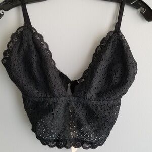 CHAN LUU Isabella Black Lace Bralette Size S